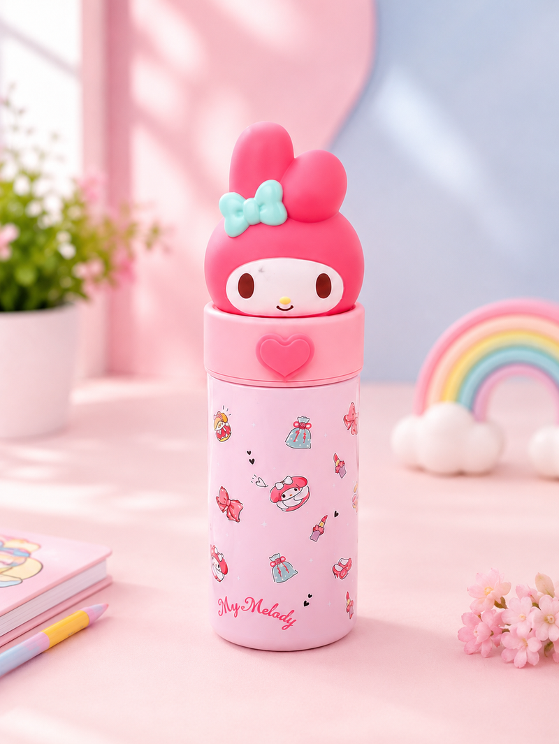 Kids Stainless Steel Cartoon Water Bottle with 3D Character Lid | Leakproof Insulated School Bottle | Ultraman & My Melody Bottle