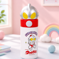 Kids Stainless Steel Cartoon Water Bottle with 3D Character Lid | Leakproof Insulated School Bottle | Ultraman & My Melody Bottle