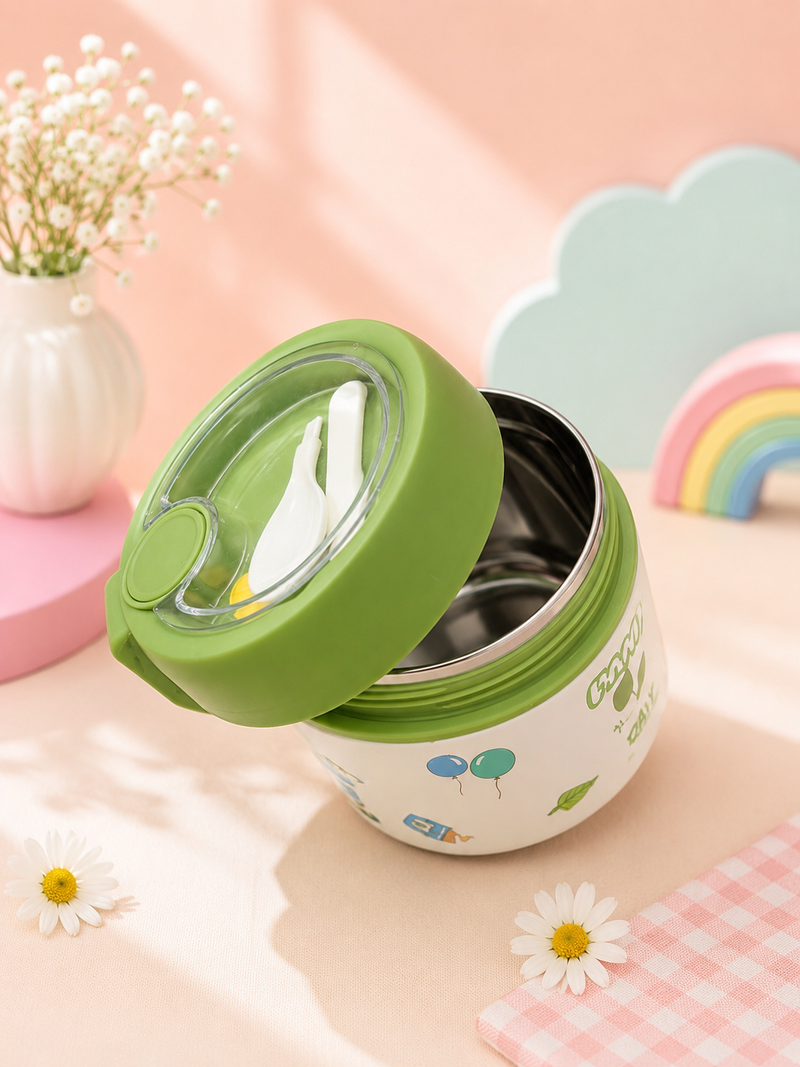 Panda Stainless Steel Insulated Food Jar with Spoon | Kids Lunch Box for School