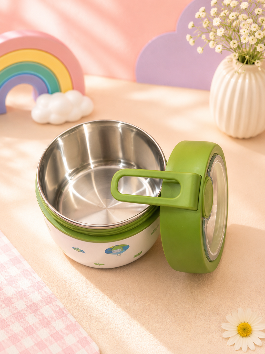 Panda Stainless Steel Insulated Food Jar with Spoon | Kids Lunch Box for School