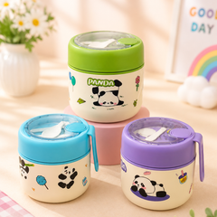 Panda Stainless Steel Insulated Food Jar with Spoon | Kids Lunch Box for School