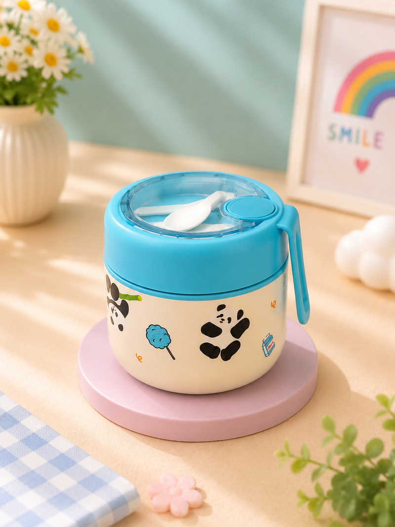 Panda Stainless Steel Insulated Food Jar with Spoon | Kids Lunch Box for School