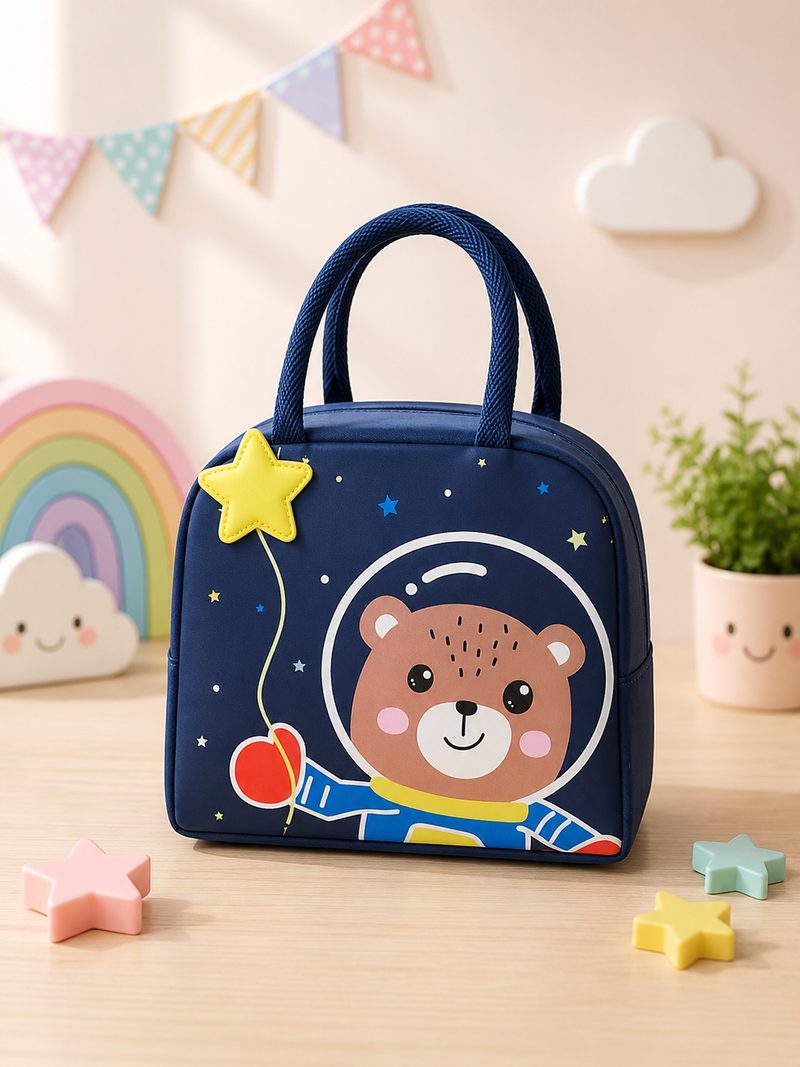 Kids Cartoon Insulated Lunch Bag | Cute Animal Lunch Tote for School, Picnic & Travel | Reusable Lunch Box Carry Bag