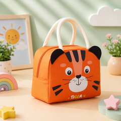Kids Cartoon Insulated Lunch Bag | Cute Animal Lunch Tote for School, Picnic & Travel | Reusable Lunch Box Carry Bag