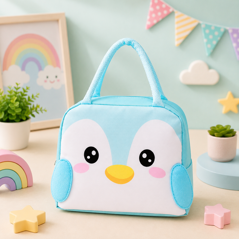 Kids Cartoon Insulated Lunch Bag | Cute Animal Lunch Tote for School, Picnic & Travel | Reusable Lunch Box Carry Bag