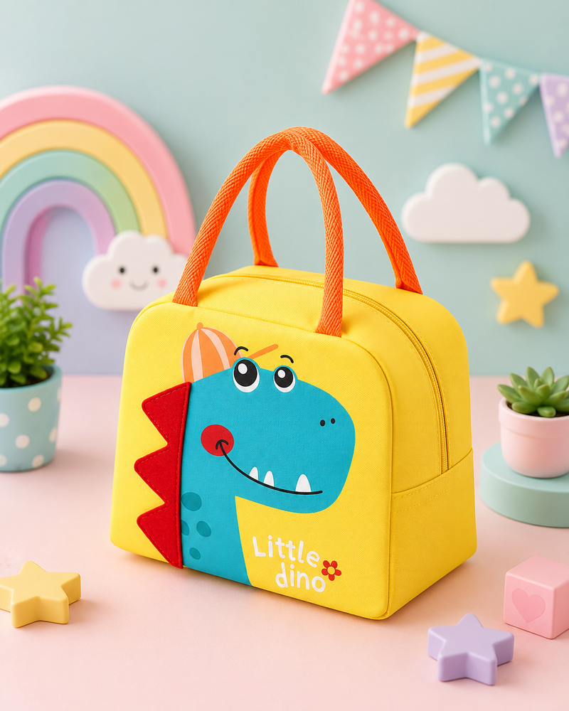 Kids Cartoon Insulated Lunch Bag | Cute Animal Lunch Tote for School, Picnic & Travel | Reusable Lunch Box Carry Bag