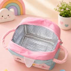 Kids Cartoon Insulated Lunch Bag | Cute Animal Lunch Tote for School, Picnic & Travel | Reusable Lunch Box Carry Bag