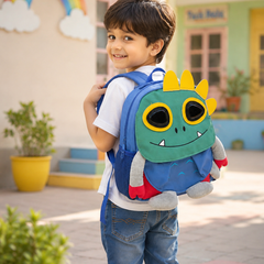 Cute Dinosaur Kids School Backpack | Soft Plush Cartoon Backpack | Lightweight Preschool & Kindergarten Bag