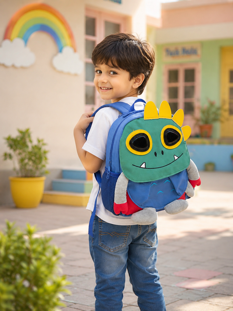 Cute Dinosaur Kids School Backpack | Soft Plush Cartoon Backpack | Lightweight Preschool & Kindergarten Bag