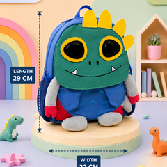 Cute Dinosaur Kids School Backpack | Soft Plush Cartoon Backpack | Lightweight Preschool & Kindergarten Bag