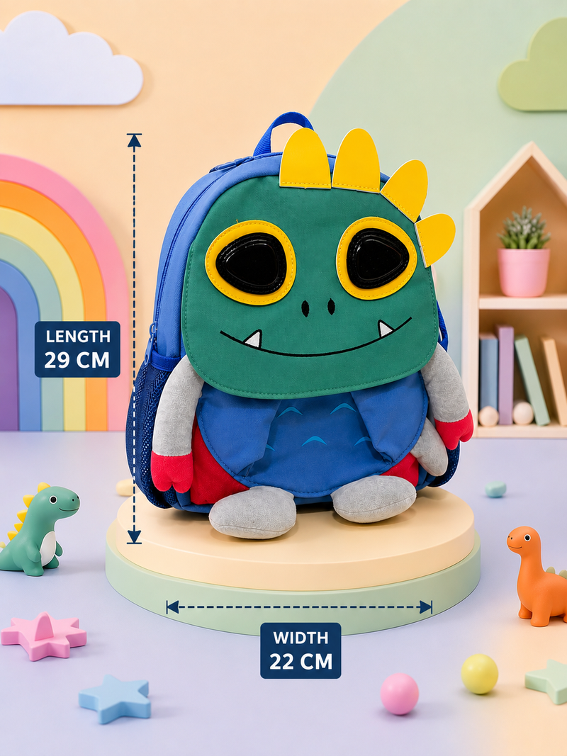 Cute Dinosaur Kids School Backpack | Soft Plush Cartoon Backpack | Lightweight Preschool & Kindergarten Bag