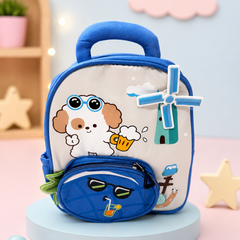Cute Cartoon Kids Preschool Backpack | Lightweight Nursery & Kindergarten School Bag | Blue Dog Theme Backpack for Boys & Girls