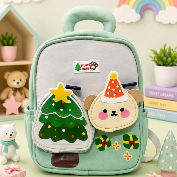 Cute Cartoon Toddler Backpack for Kids | Lightweight Nursery & Preschool School Bag | Soft Mini Backpack with Adjustable Shoulder Straps (Mint Green)