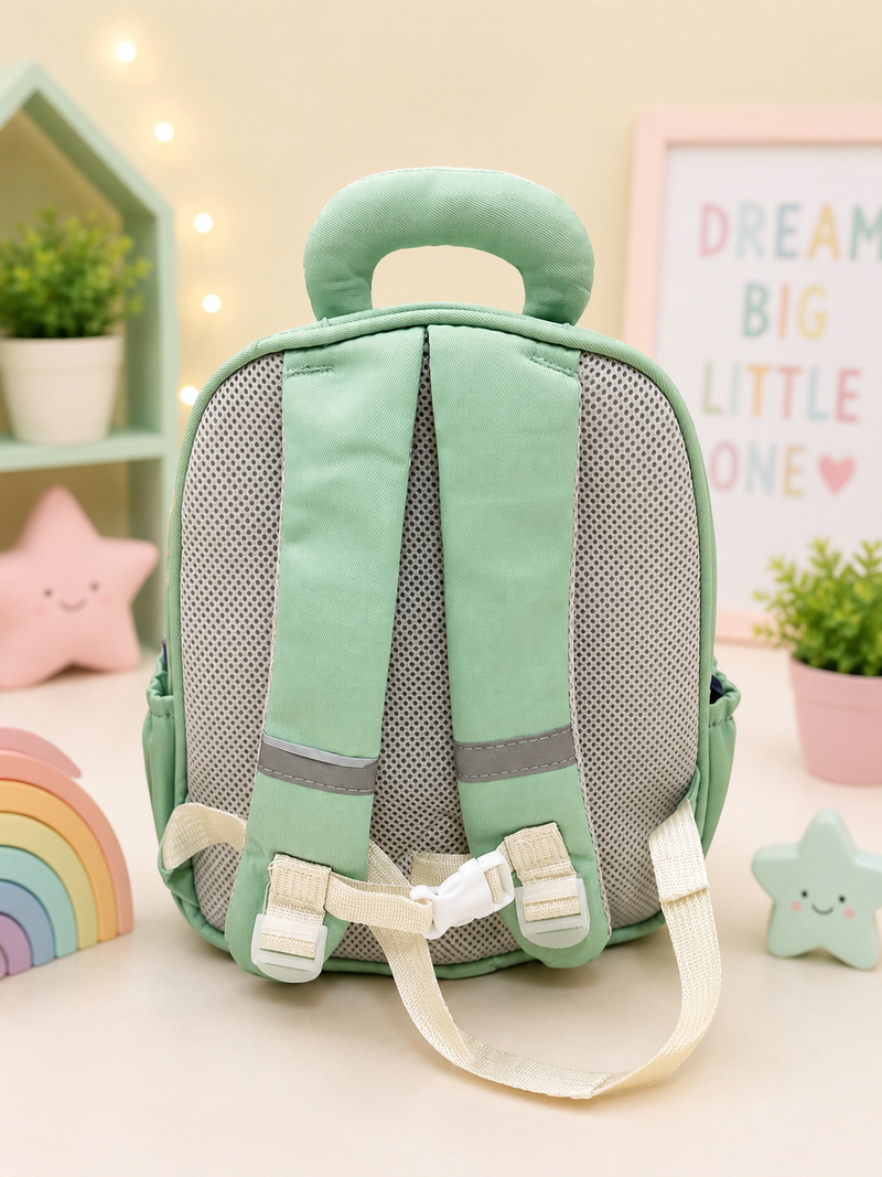 Cute Cartoon Toddler Backpack for Kids | Lightweight Nursery & Preschool School Bag | Soft Mini Backpack with Adjustable Shoulder Straps (Mint Green)