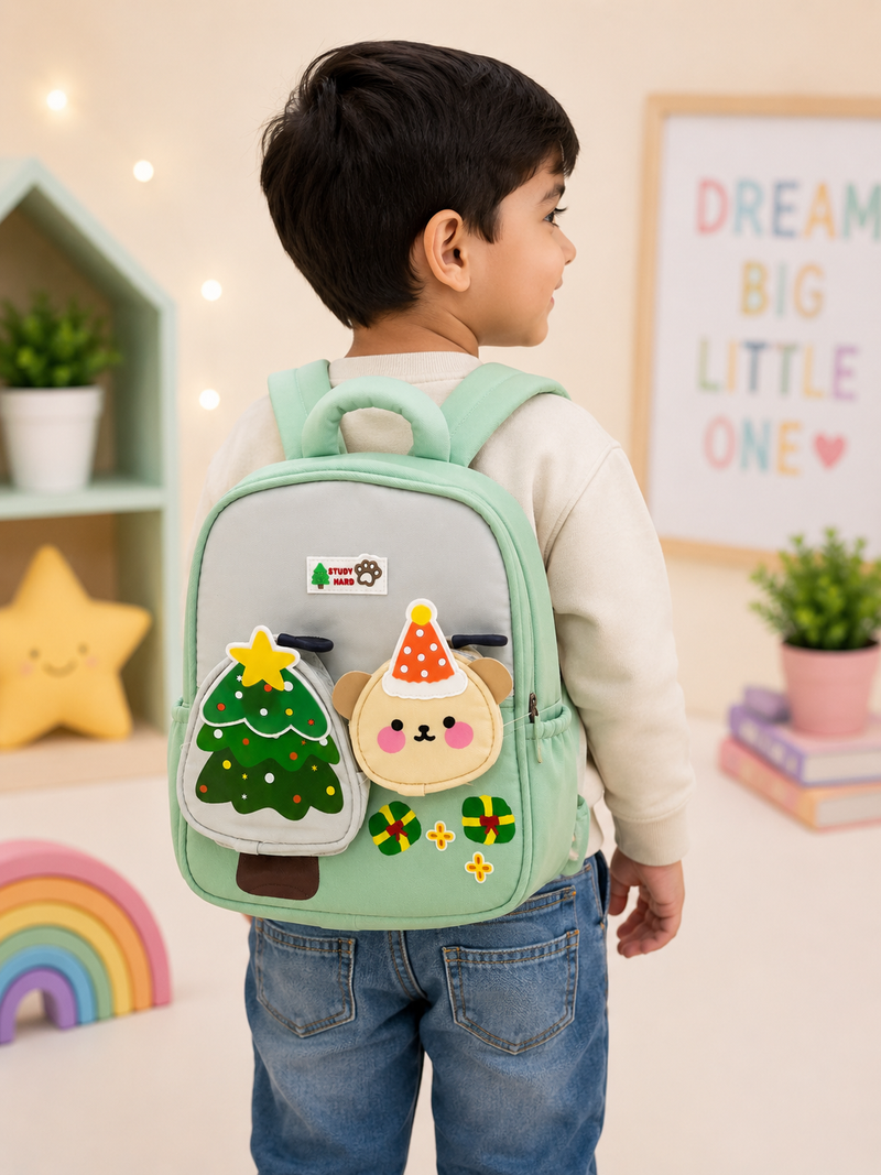 Cute Cartoon Toddler Backpack for Kids | Lightweight Nursery & Preschool School Bag | Soft Mini Backpack with Adjustable Shoulder Straps (Mint Green)