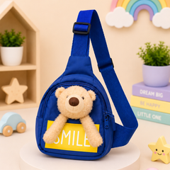 Cute Kids Cartoon Plush Chest Sling Bag | Adjustable Crossbody Shoulder Bag | Lightweight Mini Travel Bag for Boys & Girls