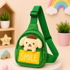 Cute Kids Cartoon Plush Chest Sling Bag | Adjustable Crossbody Shoulder Bag | Lightweight Mini Travel Bag for Boys & Girls