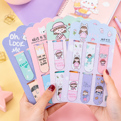 Cute Magnetic Bookmarks Set of 6 | Cartoon Page Markers for Books, Journals & Planners | Reusable Magnetic Book Clips