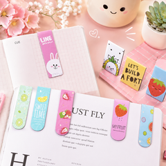 Cute Magnetic Bookmarks Set of 6 | Cartoon Page Markers for Books, Journals & Planners | Reusable Magnetic Book Clips
