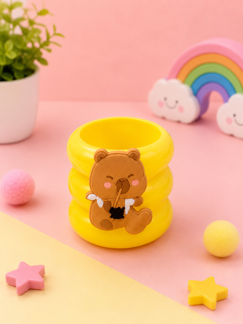 Cute Cartoon Kids Pen Stand | Kawaii Desk Organizer | Pencil Holder for Study Table