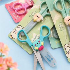 Cute Cartoon Kids Safety Scissors | Child-Safe Paper Cutting Scissors for School, Craft & DIY Activities