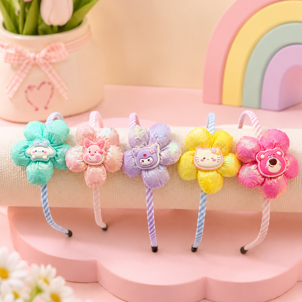 Cute Cartoon Flower Hair Band for Girls | Kids Floral Headband | Soft Non-Slip Hair Accessory | Party & Daily Wear