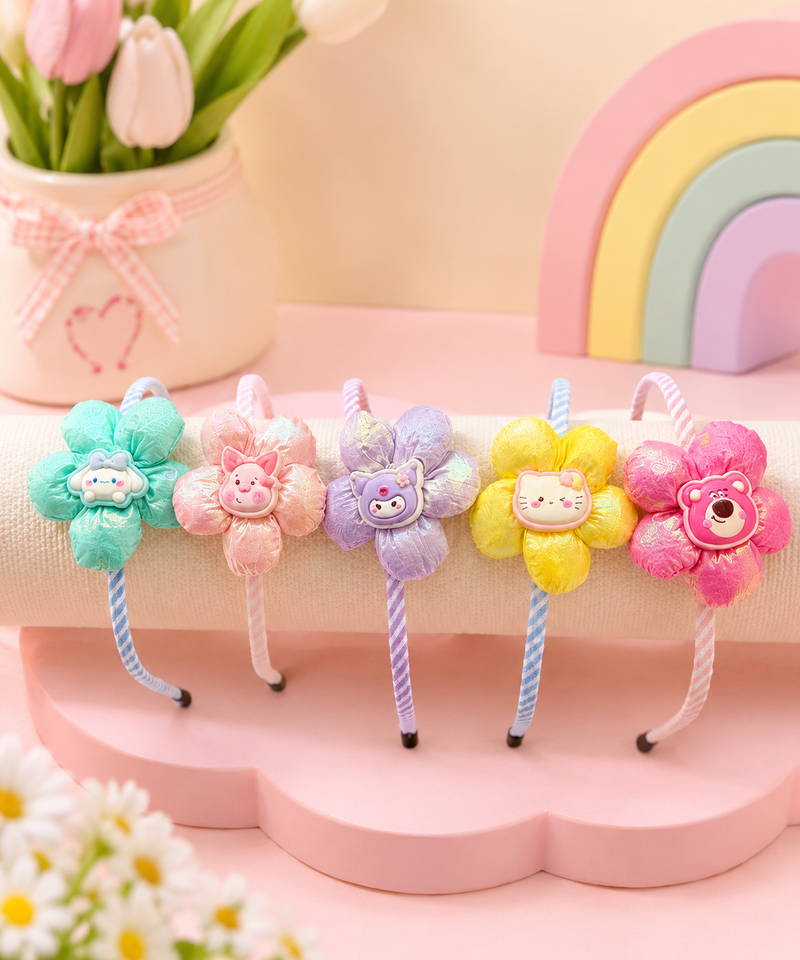 Cute Cartoon Flower Hair Band for Girls | Kids Floral Headband | Soft Non-Slip Hair Accessory | Party & Daily Wear