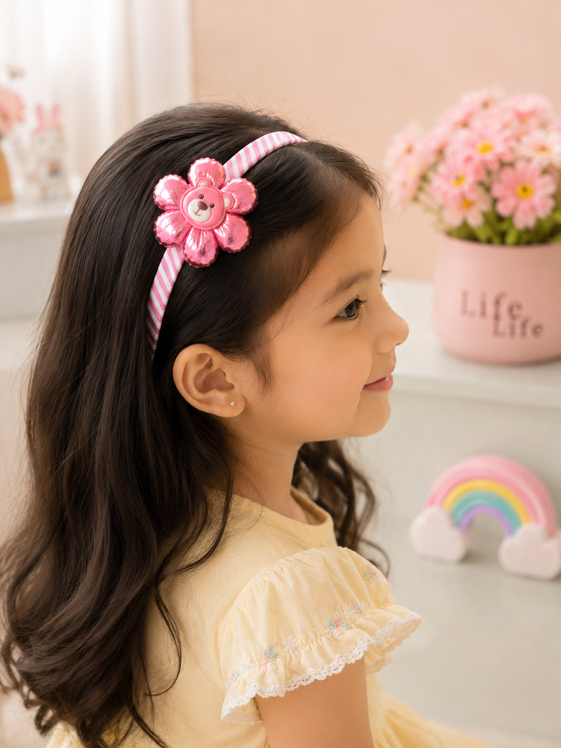 Cute Cartoon Flower Hair Band for Girls | Kids Floral Headband | Soft Non-Slip Hair Accessory | Party & Daily Wear
