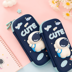 Cute Astronaut EVA Hard Shell Pencil Case for Kids | Large Capacity Waterproof Pencil Pouch | School Stationery Organizer