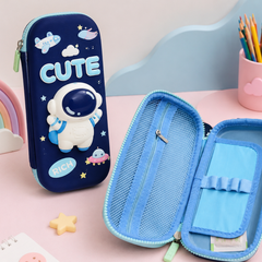 Cute Astronaut EVA Hard Shell Pencil Case for Kids | Large Capacity Waterproof Pencil Pouch | School Stationery Organizer