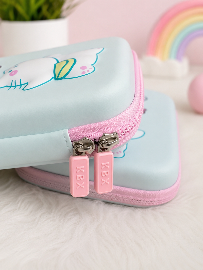 Cute Cat EVA Hard Shell Pencil Case | Large Capacity Double Zipper Pencil Box for Kids | School Stationery Organizer