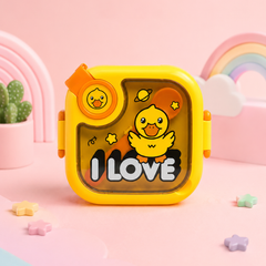 Kids Stainless Steel Lunch Box with Spoon & Fork | Leakproof Bento Lunch Box for School | Space, Duck & Dinosaur Design | Blue, Yellow & Green Color