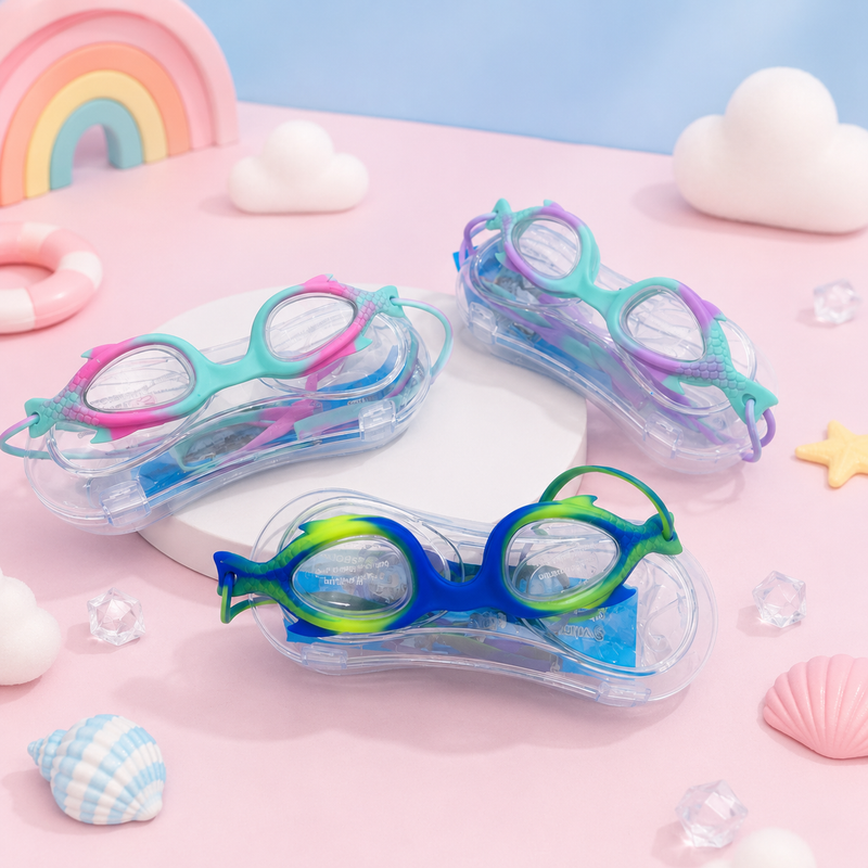 Kids Swimming Goggles with Anti-Fog Lens | Leak-Proof UV Protection Swim Goggles for Boys & Girls | Adjustable Silicone Strap with Storage Case