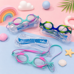 Kids Swimming Goggles with Anti-Fog Lens | Leak-Proof UV Protection Swim Goggles for Boys & Girls | Adjustable Silicone Strap with Storage Case