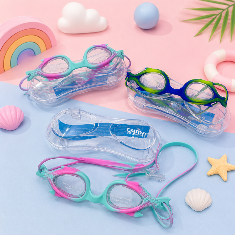 Kids Swimming Goggles with Anti-Fog Lens | Leak-Proof UV Protection Swim Goggles for Boys & Girls | Adjustable Silicone Strap with Storage Case