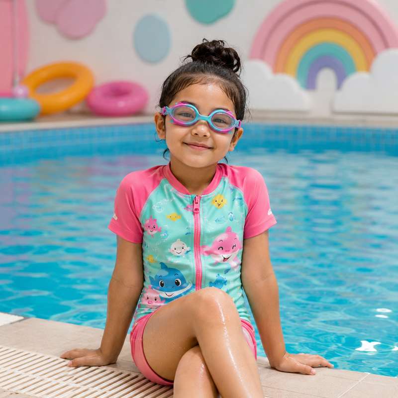 Kids Swimming Goggles with Anti-Fog Lens | Leak-Proof UV Protection Swim Goggles for Boys & Girls | Adjustable Silicone Strap with Storage Case