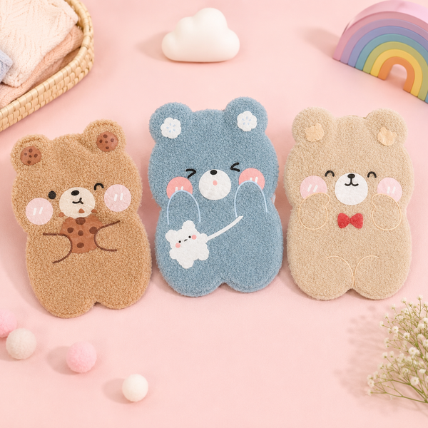 Cute Cartoon Baby Hot Water Bag with Soft Plush Cover | Leak-Proof Rubber Hot Water Bottle | 500ml Warm Compress for Kids & Adults