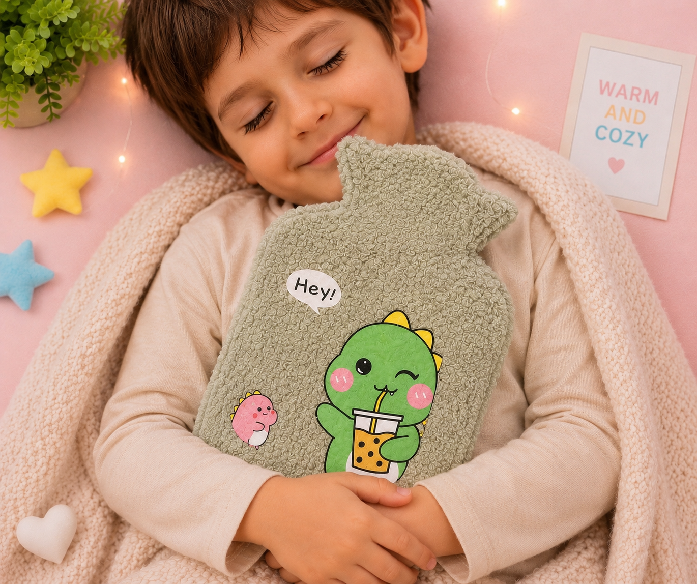 Cute Plush Hot Water Bag for Kids & Adults | 500ml Leak-Proof Rubber Hot Water Bottle | Soft Teddy Cover | Warm Compress for Period Cramps, Muscle Pain & Winter Comfort