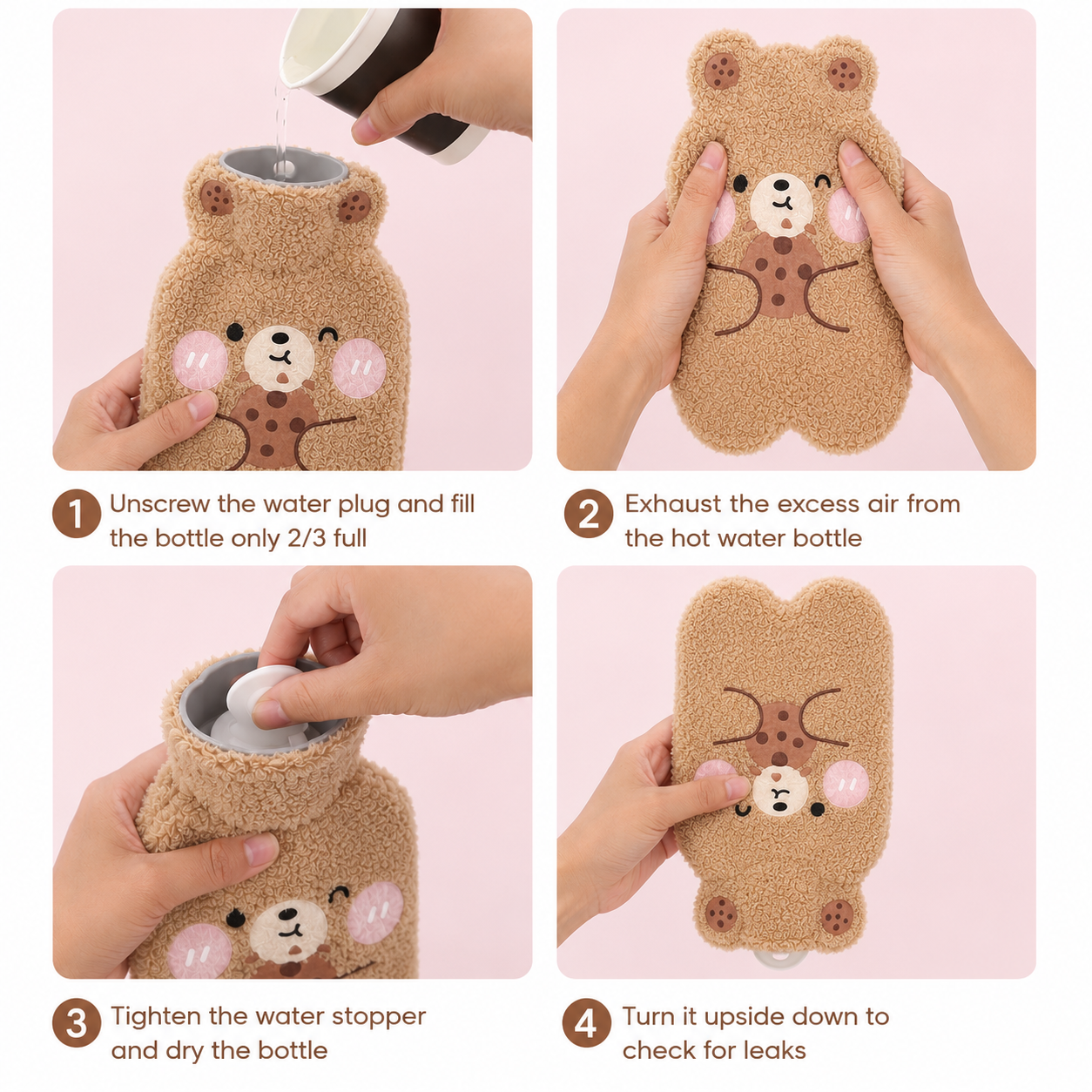 Cute Cartoon Baby Hot Water Bag with Soft Plush Cover | Leak-Proof Rubber Hot Water Bottle | 500ml Warm Compress for Kids & Adults