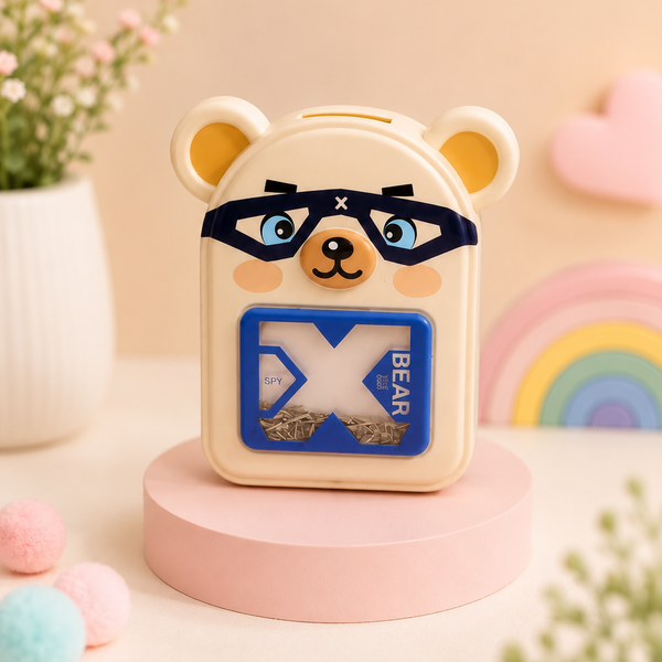 Cute Bear Piggy Bank with Lock & Key | Cartoon Coin Saving Bank for Kids | Money Saving Box for Boys & Girls