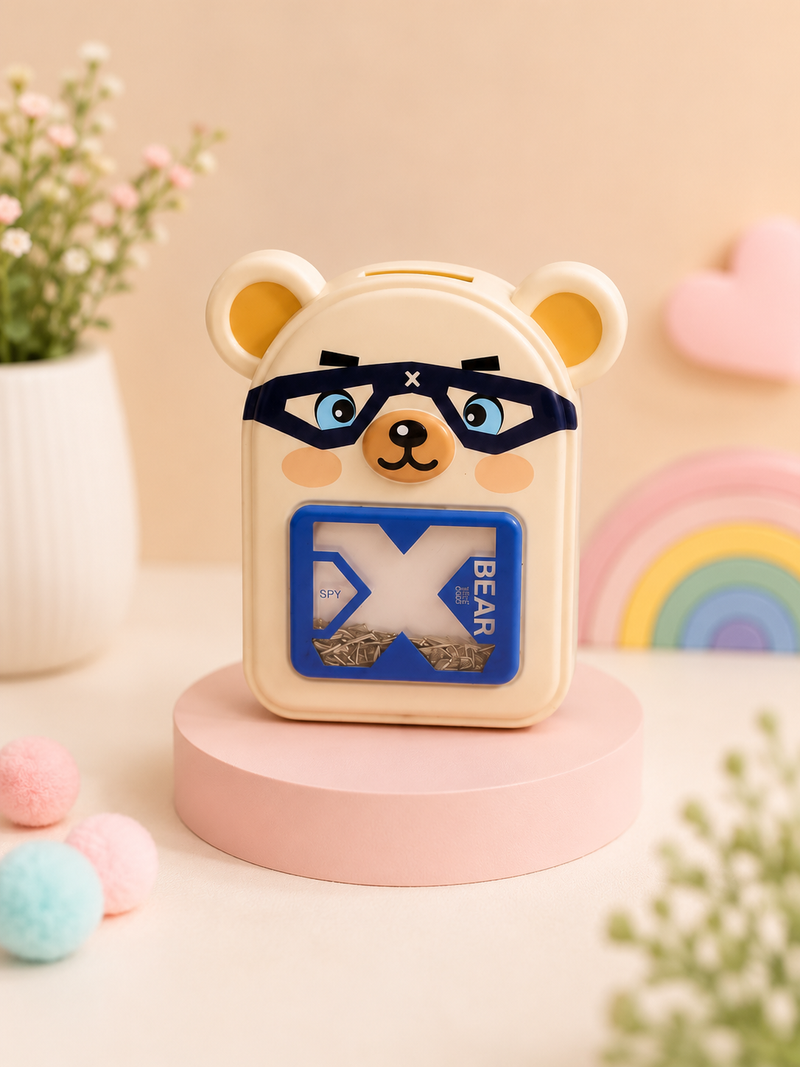 Cute Bear Piggy Bank with Lock & Key | Cartoon Coin Saving Bank for Kids | Money Saving Box for Boys & Girls