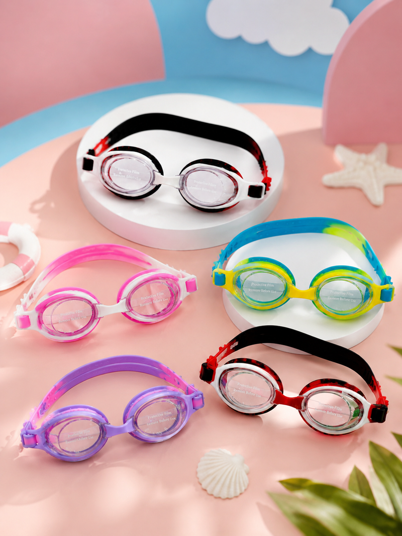 Kids Swimming Goggles | Anti-Fog UV Protection Swim Glasses | Adjustable Leakproof Silicone Goggles for Boys & Girls