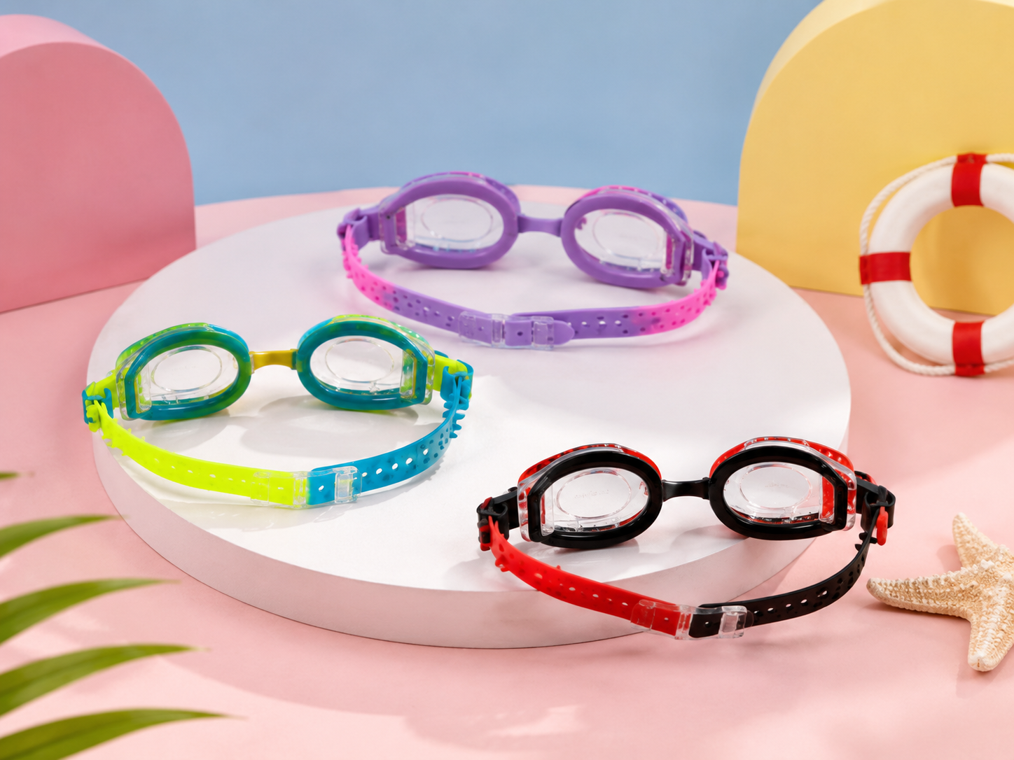 Kids Swimming Goggles | Anti-Fog UV Protection Swim Glasses | Adjustable Leakproof Silicone Goggles for Boys & Girls