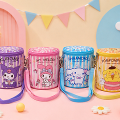 Kids Cartoon Insulated Lunch Bag with Adjustable Shoulder Strap | Cute Sanrio Style Lunch Bag for School, Picnic & Travel
