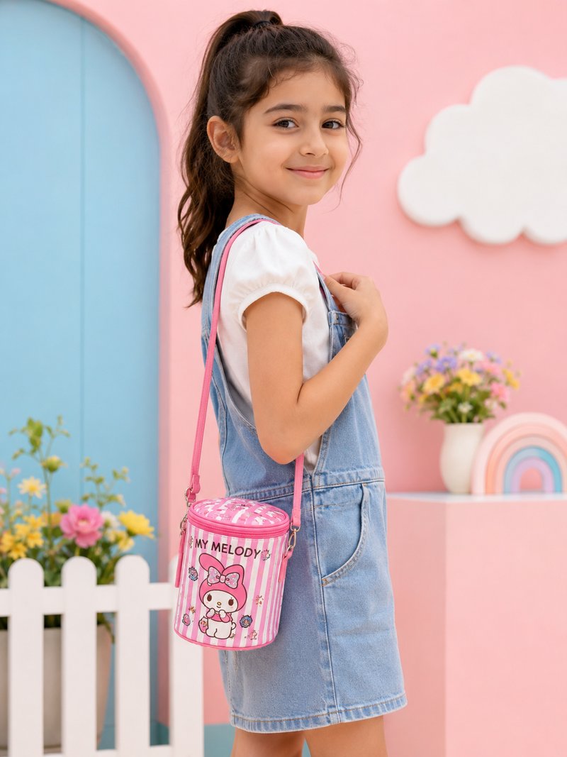 Kids Cartoon Insulated Lunch Bag with Adjustable Shoulder Strap | Cute Sanrio Style Lunch Bag for School, Picnic & Travel