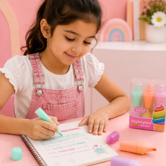 Cute Ice Cream Shape Highlighter Marker Set | Pastel Mini Highlighters for Kids | Kawaii Study Stationery