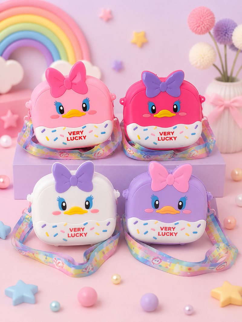 Cute Duck Crossbody Bag for Kids | Girls Mini Sling Bag with Adjustable Strap