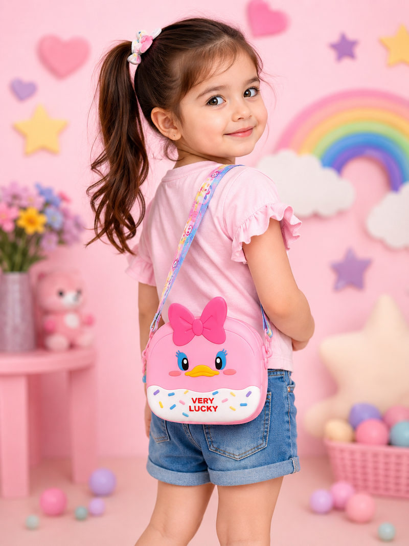 Cute Duck Crossbody Bag for Kids | Girls Mini Sling Bag with Adjustable Strap