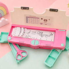 Unicorn Multifunction Pencil Box for Kids | Cute School Compass Box with Multiple Compartments