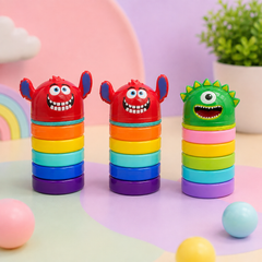 Cute Monster Stackable Storage Case for Kids | Multi-Compartment Cartoon Organizer
